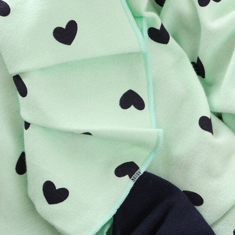 【12M-4Y】Girl Sweet Love Print Bow Long Sleeve T-shirt And Pants Set - 34229 【12M-4Y】Girl Sweet Love Print Bow Long Sleeve T-shirt And Pants Set - 34229