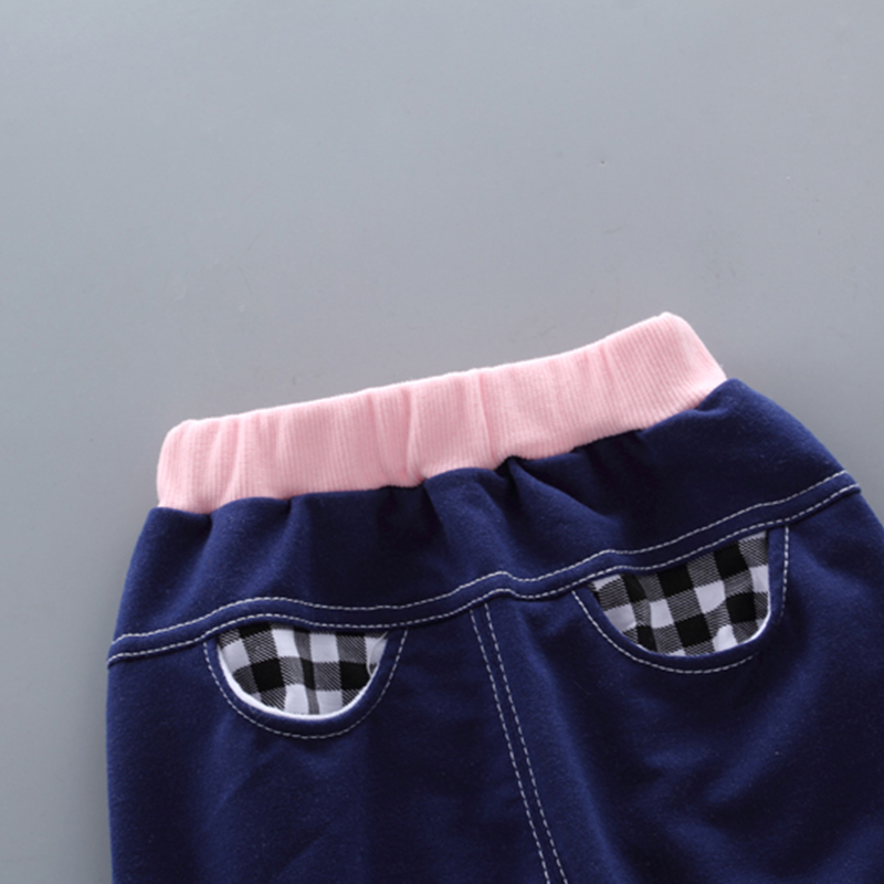 【12M-5Y】Kids Clothes Fashion Plaid spliced Sweatshirt Pants Set (SHOES NOT INCLUDE)- 3483