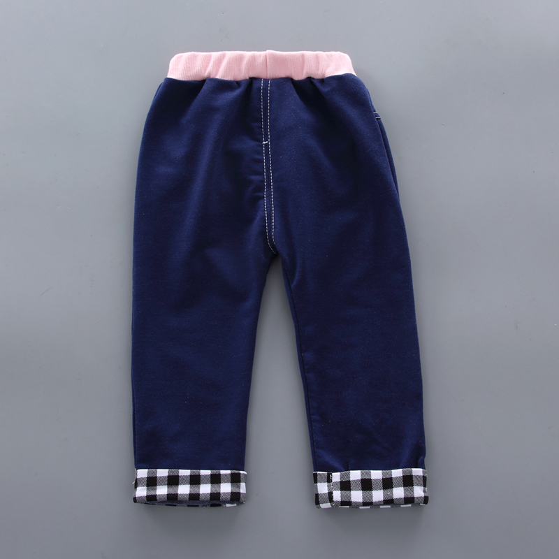 【12M-5Y】Kids Clothes Fashion Plaid spliced Sweatshirt Pants Set (SHOES NOT INCLUDE)- 3483