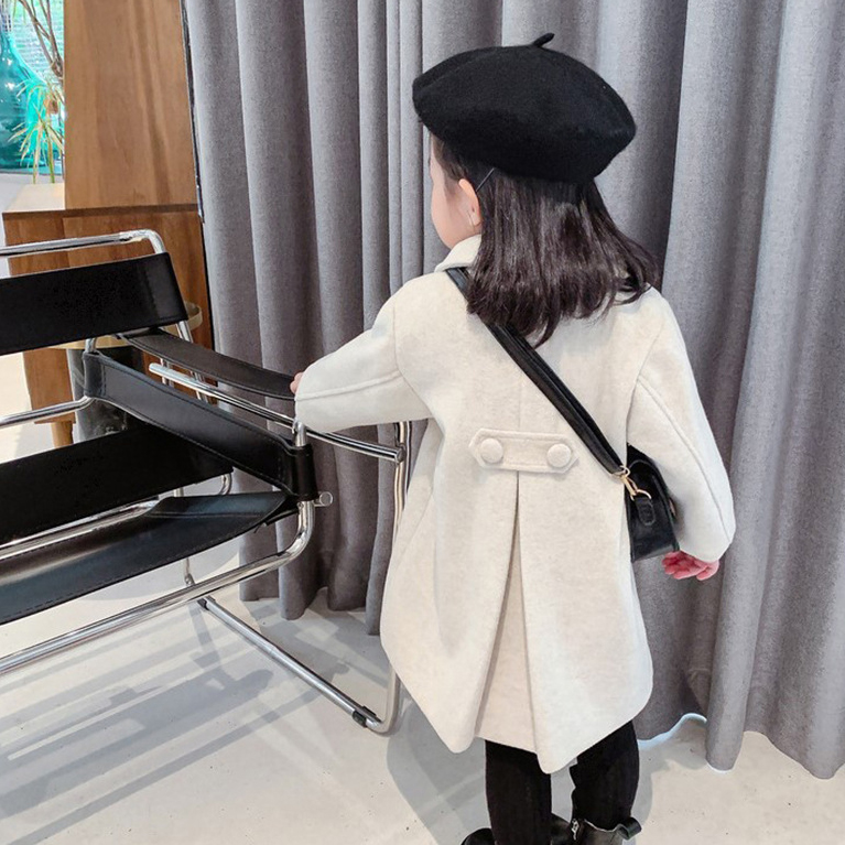 【18M-9Y】Girls Fashion Lapel Breasted Coat - 3171 【18M-9Y】Girls Fashion Lapel Breasted Coat - 3171
