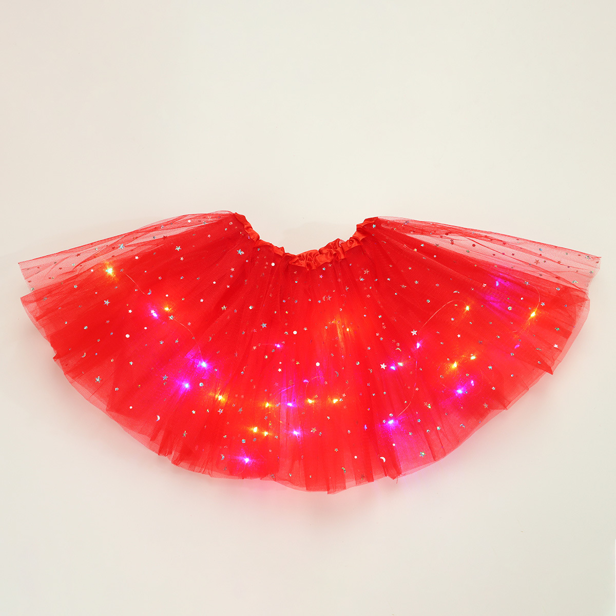 【18M-7Y】Girl LED Glowing Mesh Skirt 【18M-7Y】Girl LED Glowing Mesh Skirt