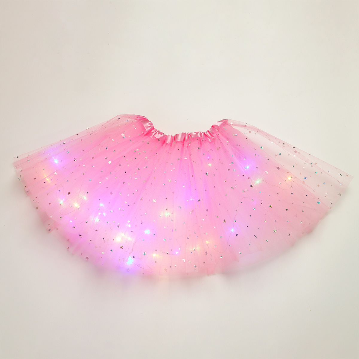【18M-7Y】Girl LED Glowing Mesh Skirt 【18M-7Y】Girl LED Glowing Mesh Skirt