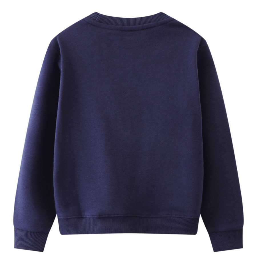 【18M-7Y】Kids Simple Solid Color Cotton Round Neck Long Sleeve Sweatshirt