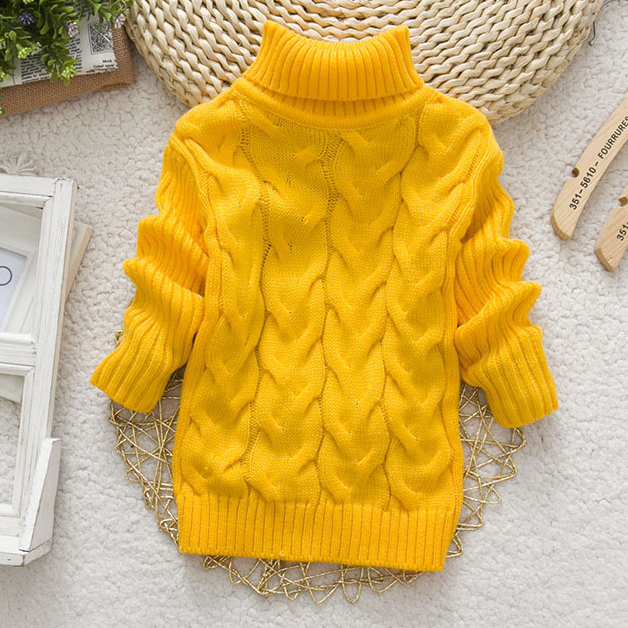 【12M-8Y】Toddler Kids Fashion Solid Color Long Sleeve Funnel Neck Sweater