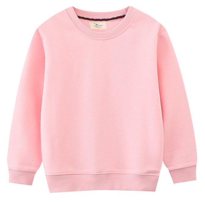 【18M-7Y】Kids Simple Solid Color Cotton Round Neck Long Sleeve Sweatshirt