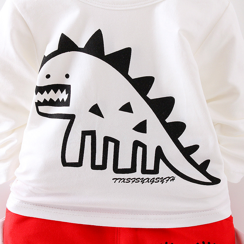【12M-4Y】3-piece Boys Casual Dinosaur Print T-shirt & Hoodie & Pants Set