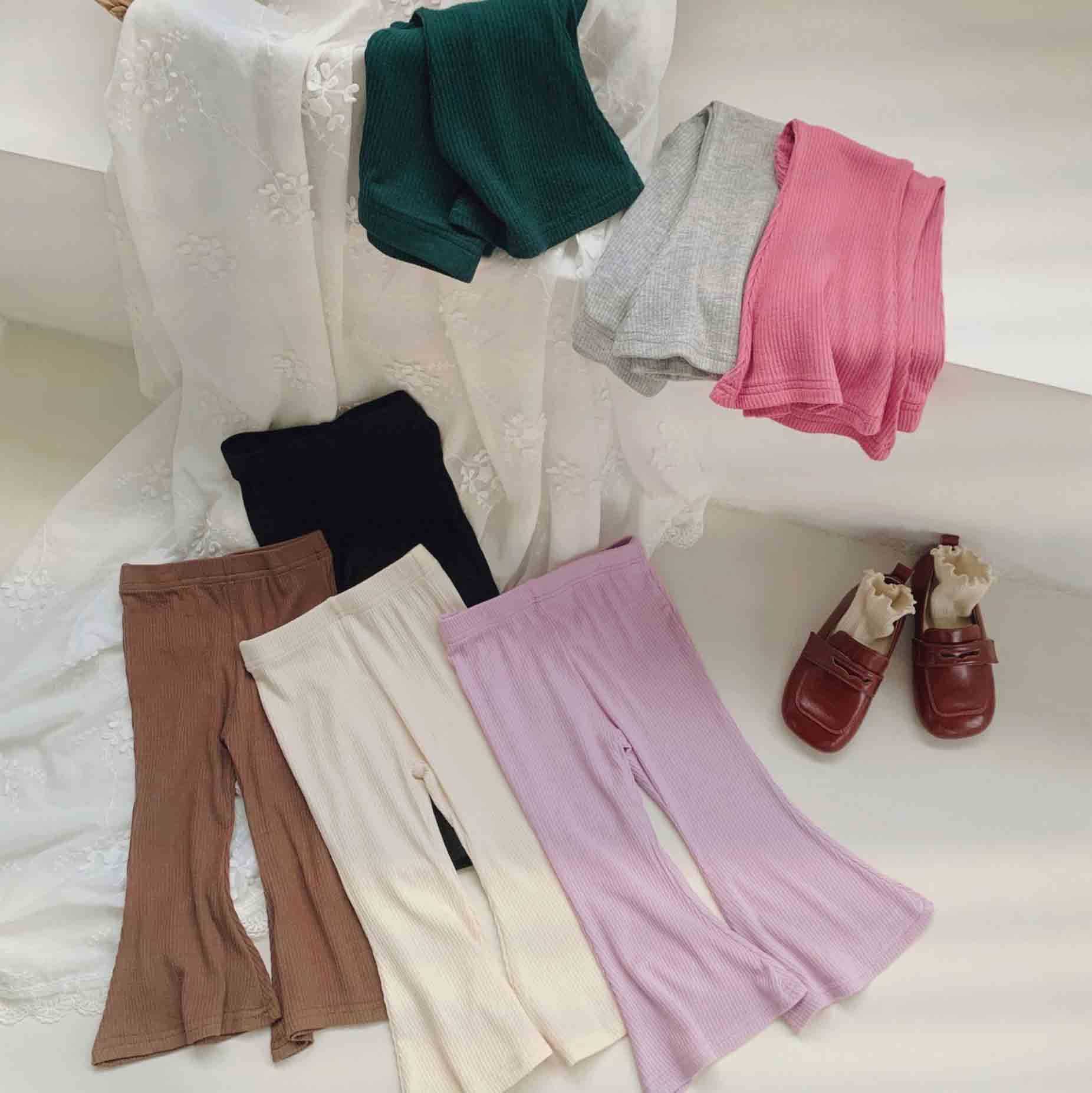 【18M-10Y】Girls Fashionable Solid Color Flared Pants 【18M-10Y】Girls Fashionable Solid Color Flared Pants