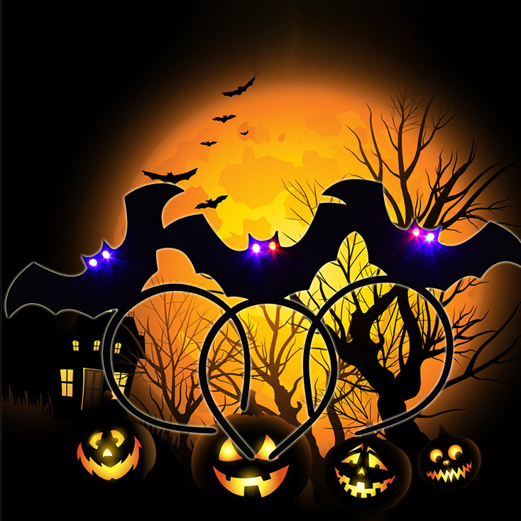 Kids Halloween LED Luminous Bat Hair Band