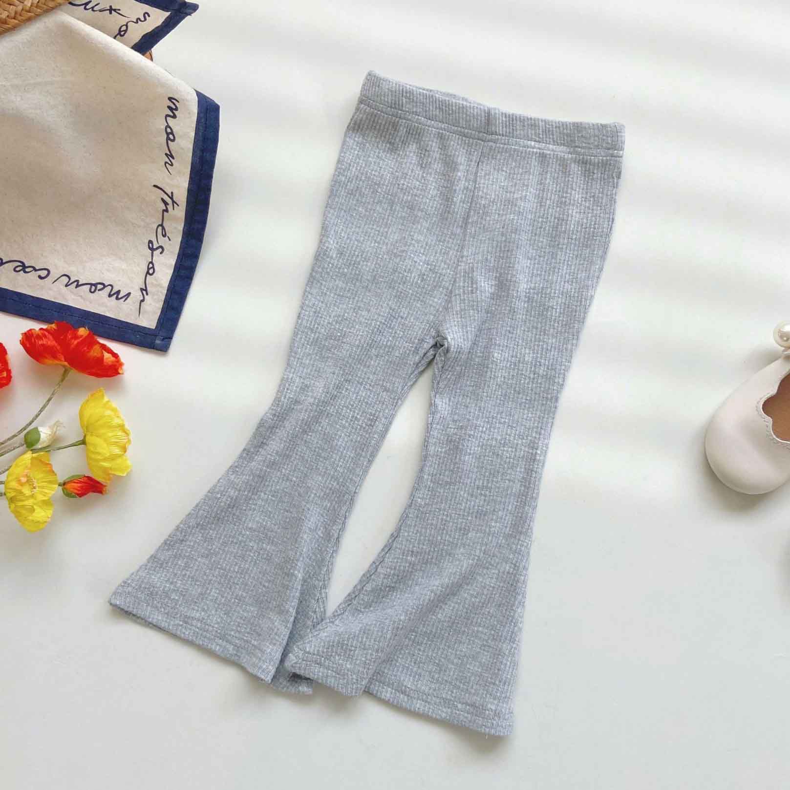 【18M-10Y】Girls Fashionable Solid Color Flared Pants 【18M-10Y】Girls Fashionable Solid Color Flared Pants
