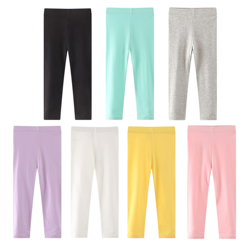 【18M-9Y】Girl Casual Solid Color Multicolor Elastic Leggings