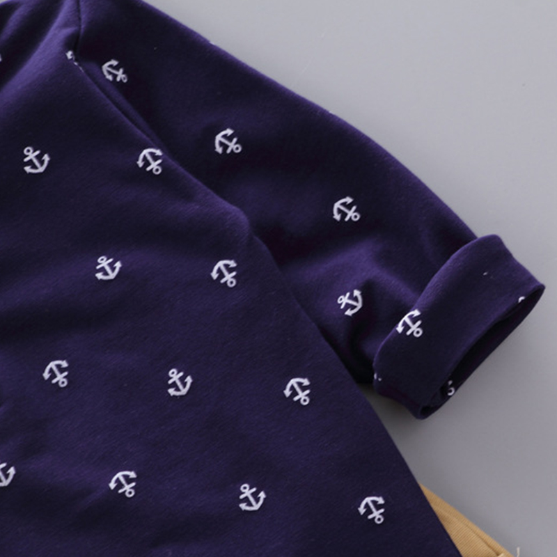 【12M-5Y】Boys 2 Piece Anchor Shirt And Pants Set 【12M-5Y】Boys 2 Piece Anchor Shirt And Pants Set