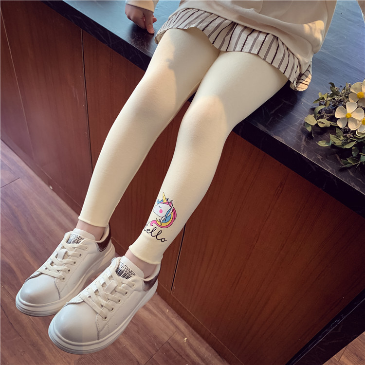 【18M-7Y】Girls Multicolor Unicorn Print Leggings