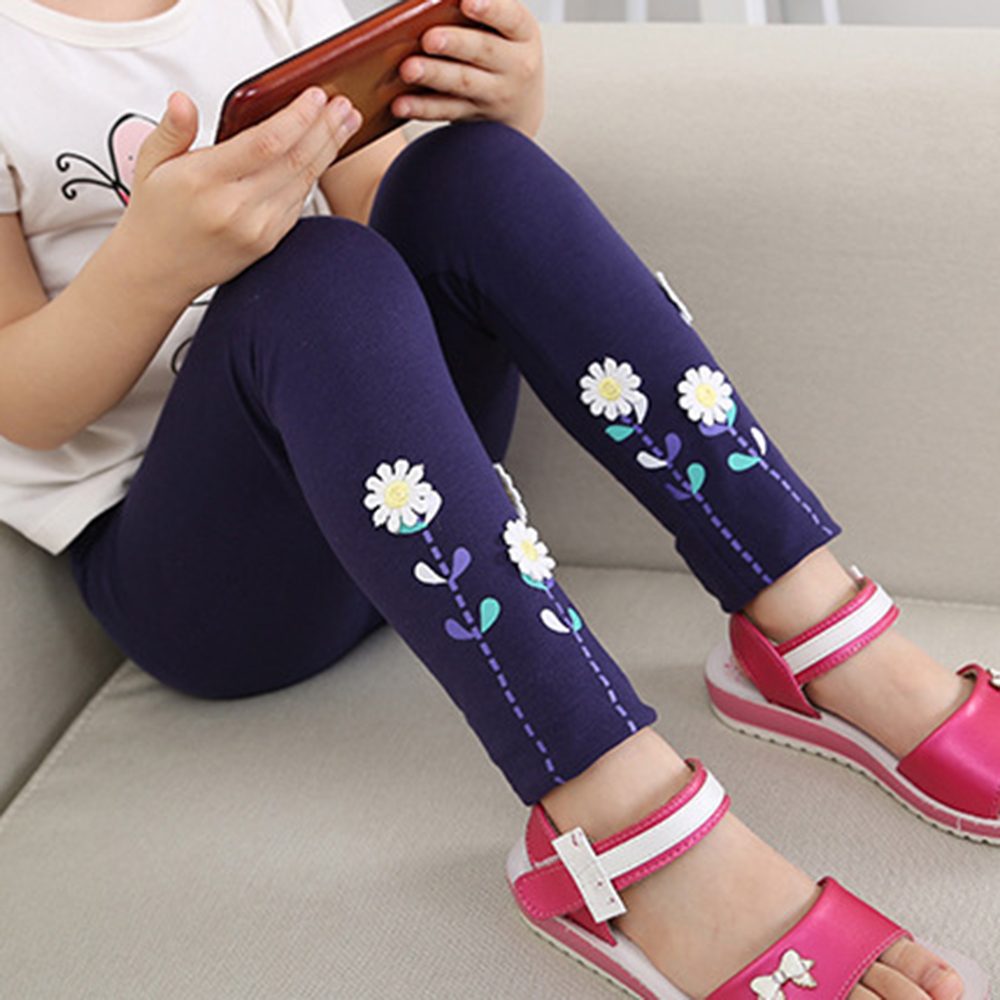 【12M-11Y】Girls Cotton Multicolor Appliquéd Leggings 【12M-11Y】Girls Cotton Multicolor Appliquéd Leggings