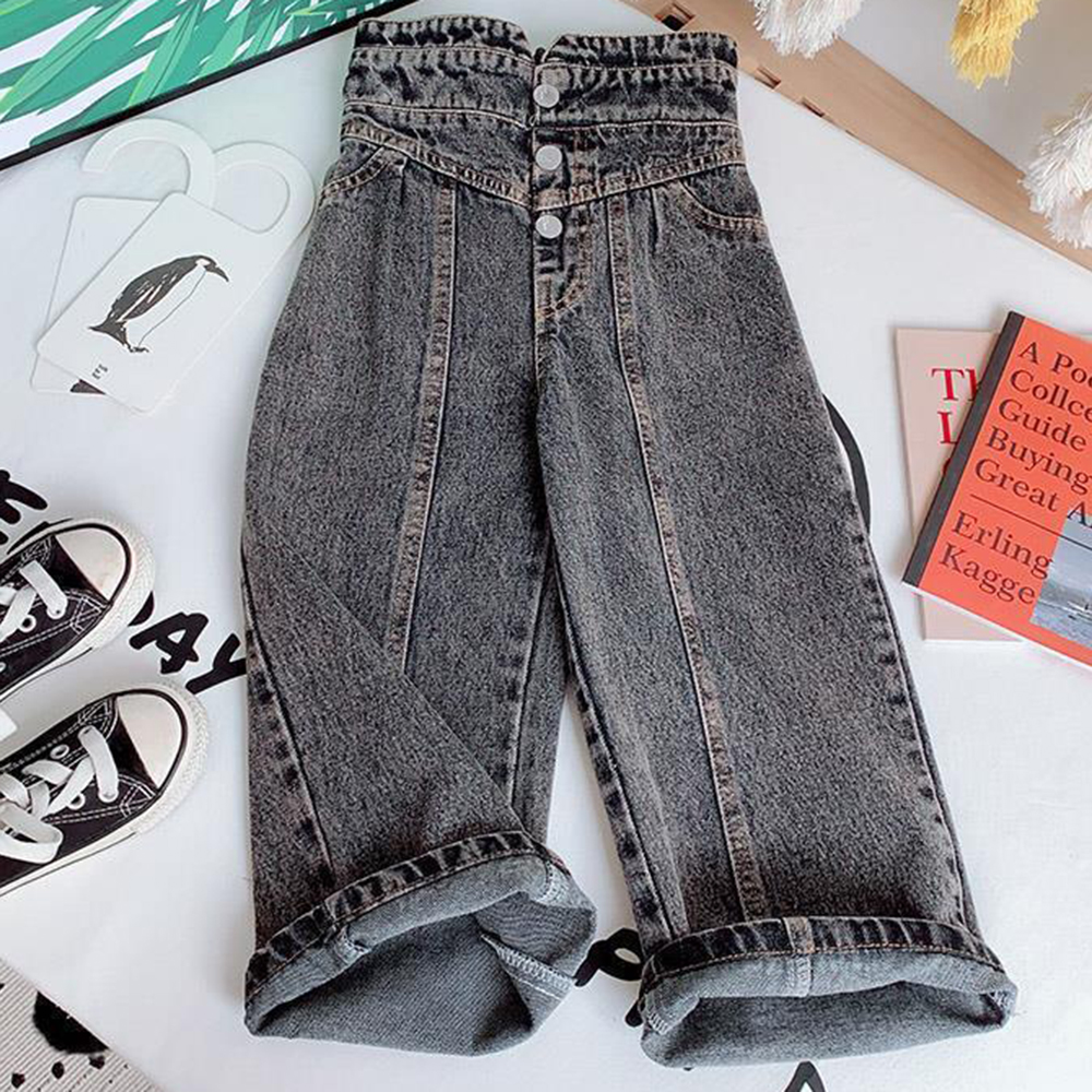 【2Y-13Y】Girls High Waist Jeans