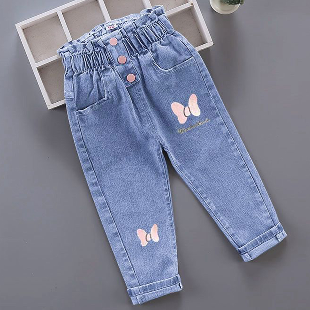 【18M-7Y】Girls Cartoon Print Jeans - 7137 【18M-7Y】Girls Cartoon Print Jeans - 7137