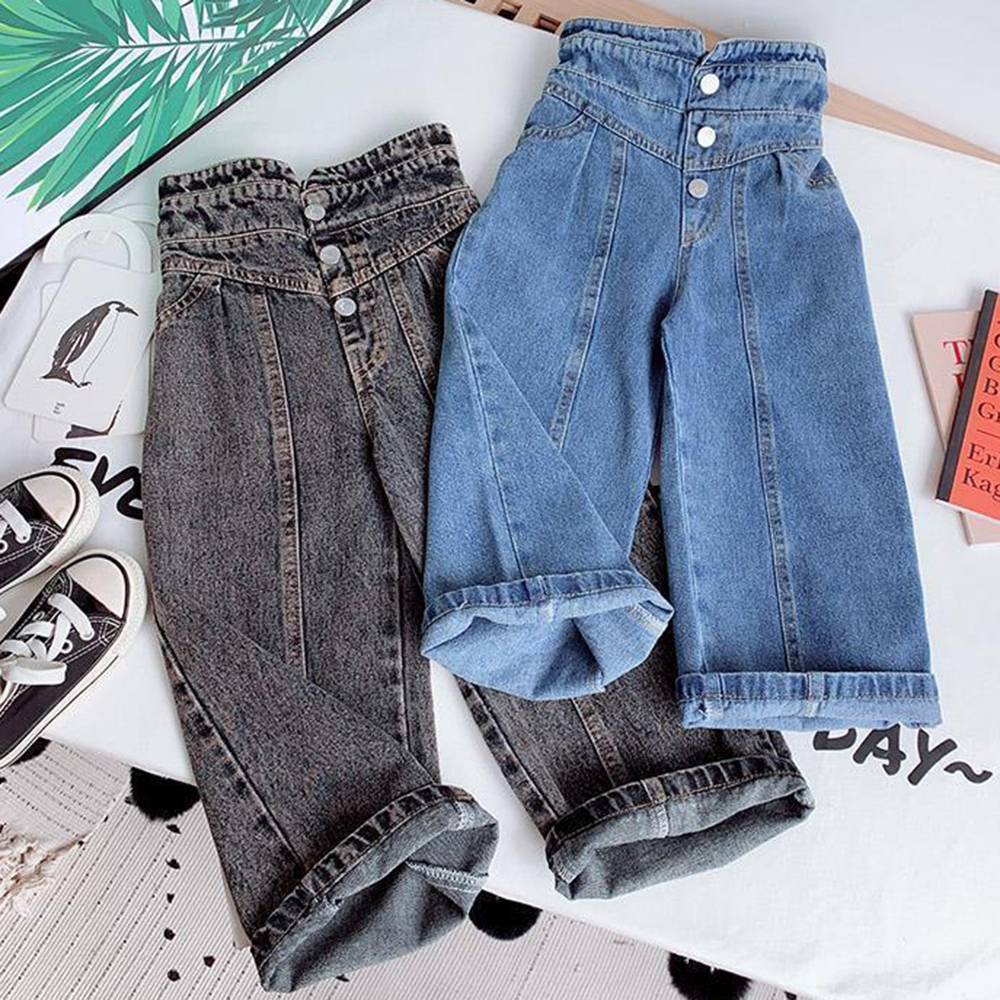 【2Y-13Y】Girls High Waist Jeans 【2Y-13Y】Girls High Waist Jeans