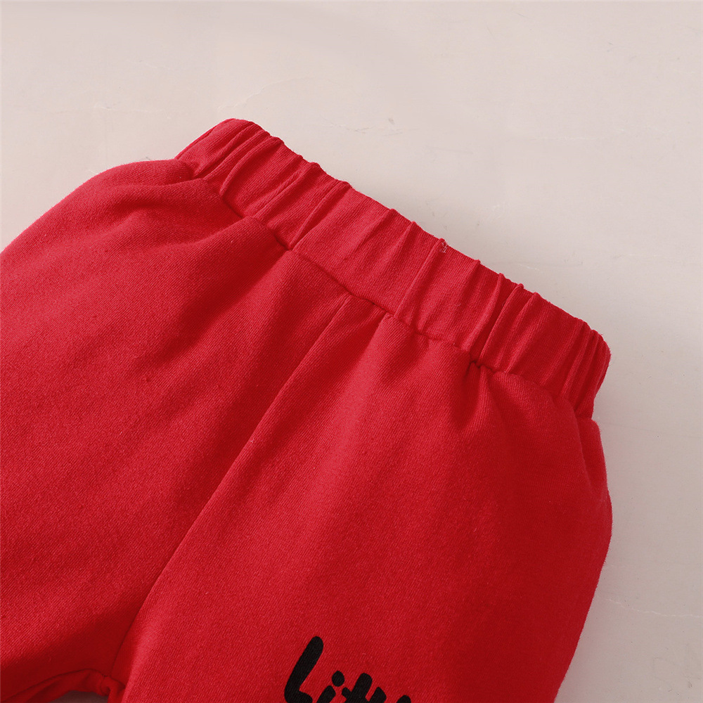 【0M-24M】2-piece Baby Boy Letter Print Long-sleeved Hooded Romper And Pants Set 【0M-24M】2-piece Baby Boy Letter Print Long-sleeved Hooded Romper And Pants Set