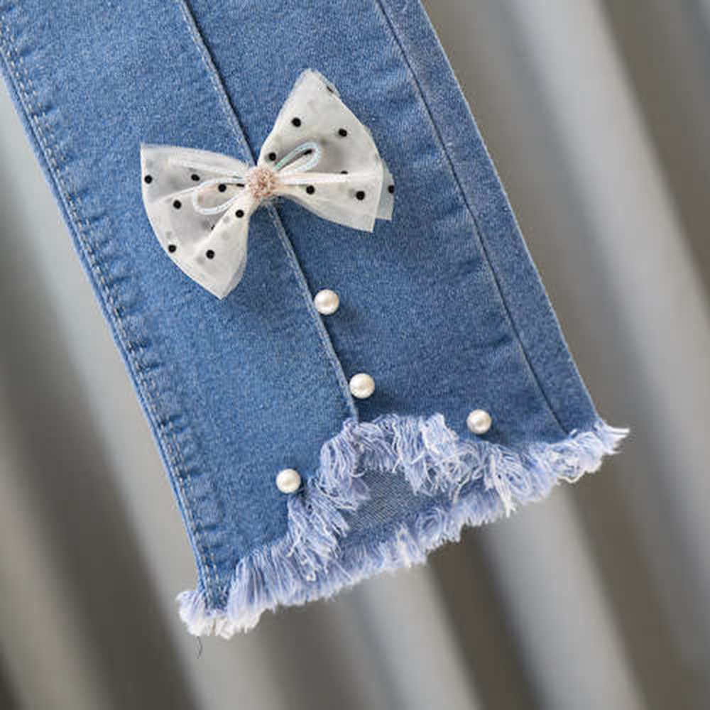 【2Y-9Y】Girl Fashion Blue Jeans 【2Y-9Y】Girl Fashion Blue Jeans