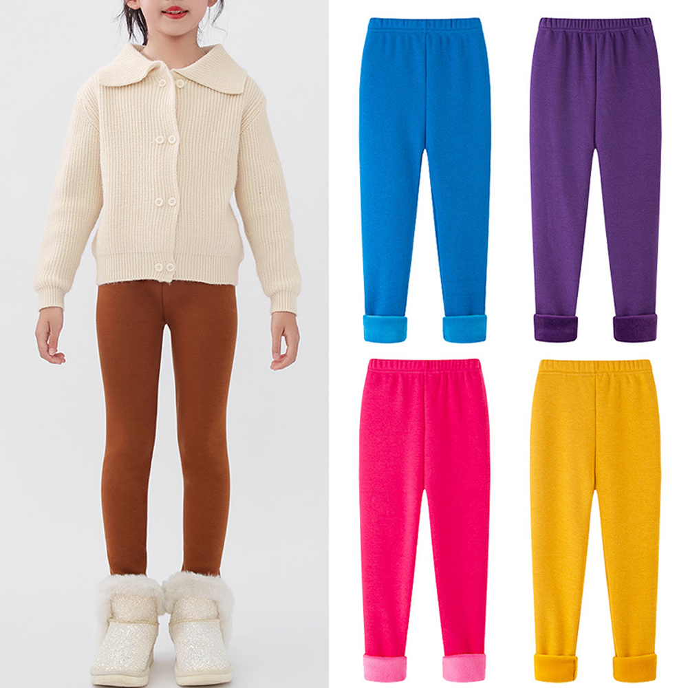 【2Y-10Y】Girls Multicolor Thick Leggings