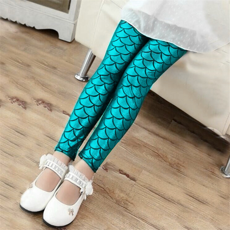 【2Y-11Y】Girls Multicolor Mermaid Leggings