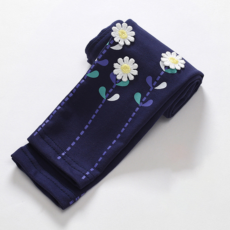 【12M-11Y】Girls Cotton Multicolor Appliquéd Leggings 【12M-11Y】Girls Cotton Multicolor Appliquéd Leggings