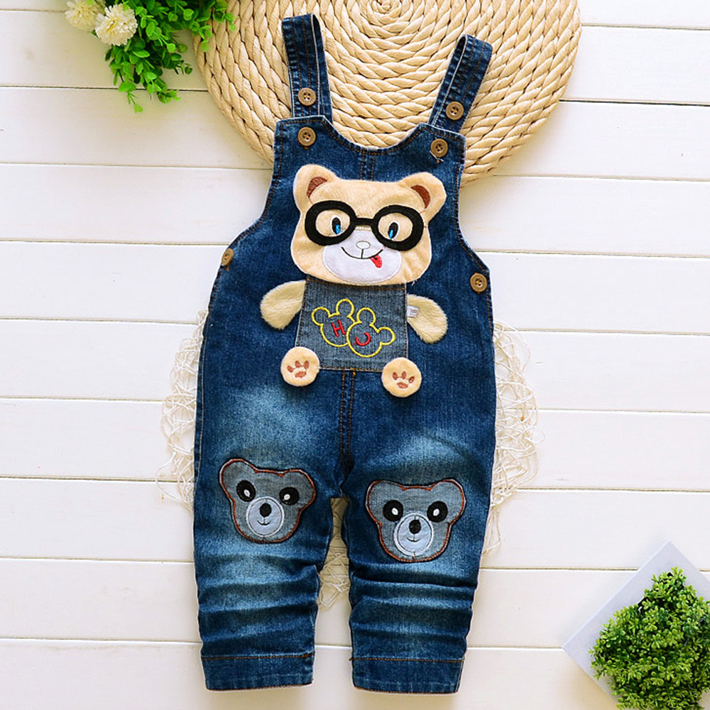 【9M-3Y】Unisex Kid Cartoon Denim Overalls 【9M-3Y】Unisex Kid Cartoon Denim Overalls