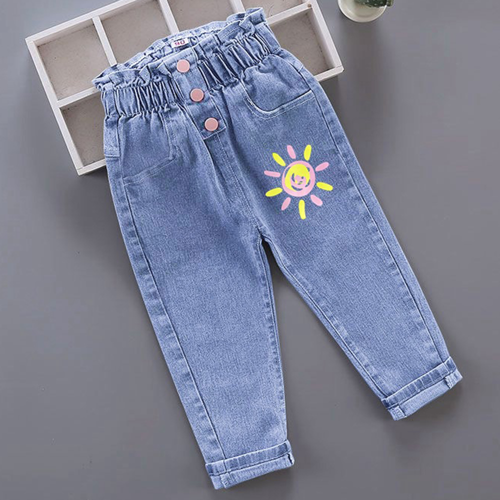 【18M-7Y】Girls Cartoon Print Jeans - 7137 【18M-7Y】Girls Cartoon Print Jeans - 7137