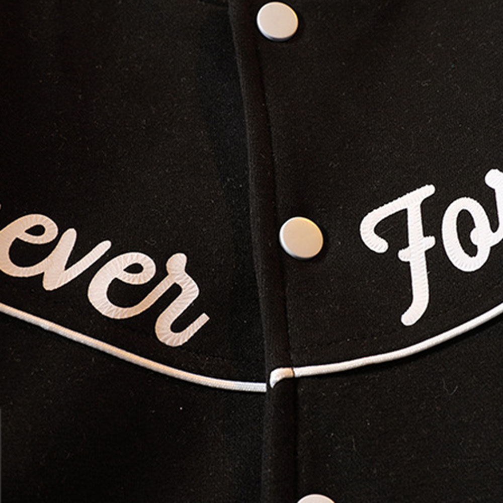 【3Y-12Y】Boys Letter Print Baseball Jacket - 4127